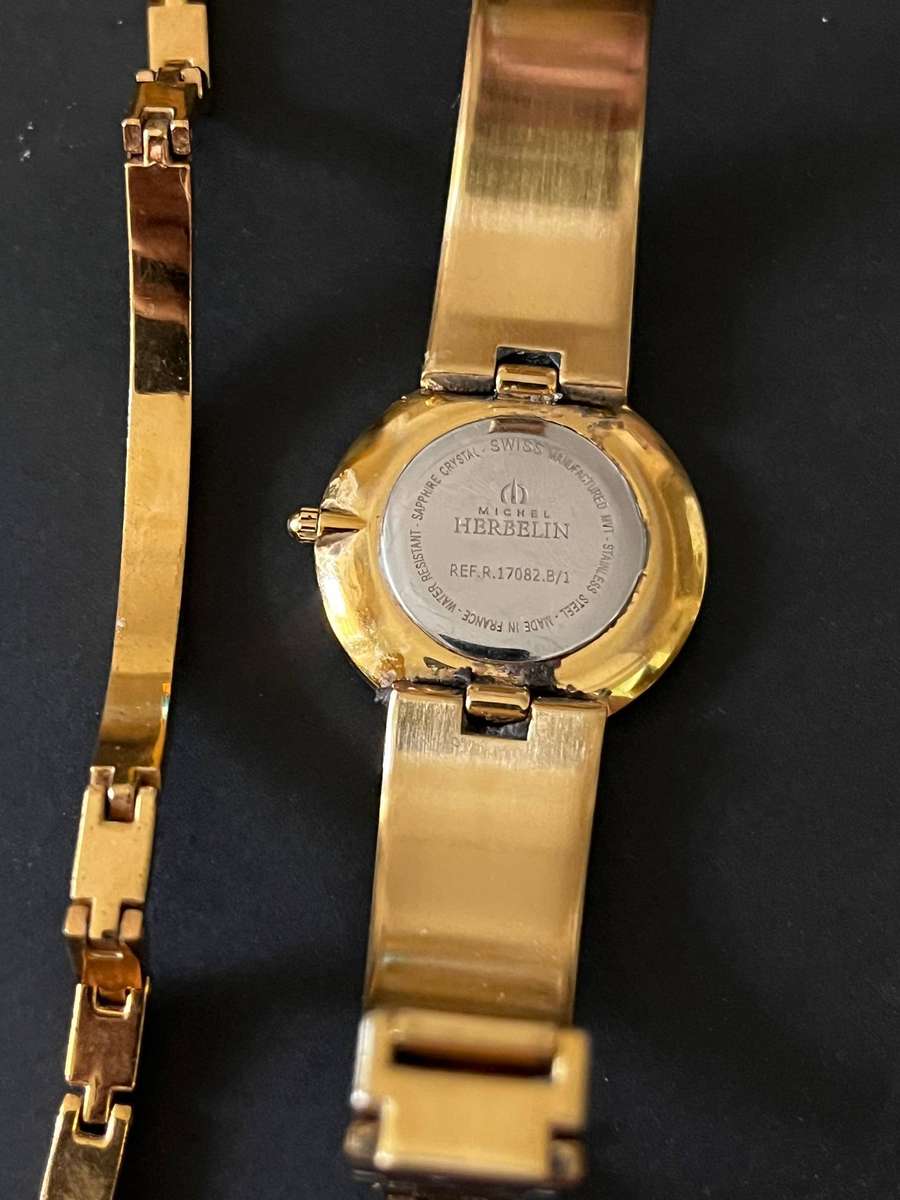 Michel Herbelin Ladies Gold-Plated Watch & Bracelet Set