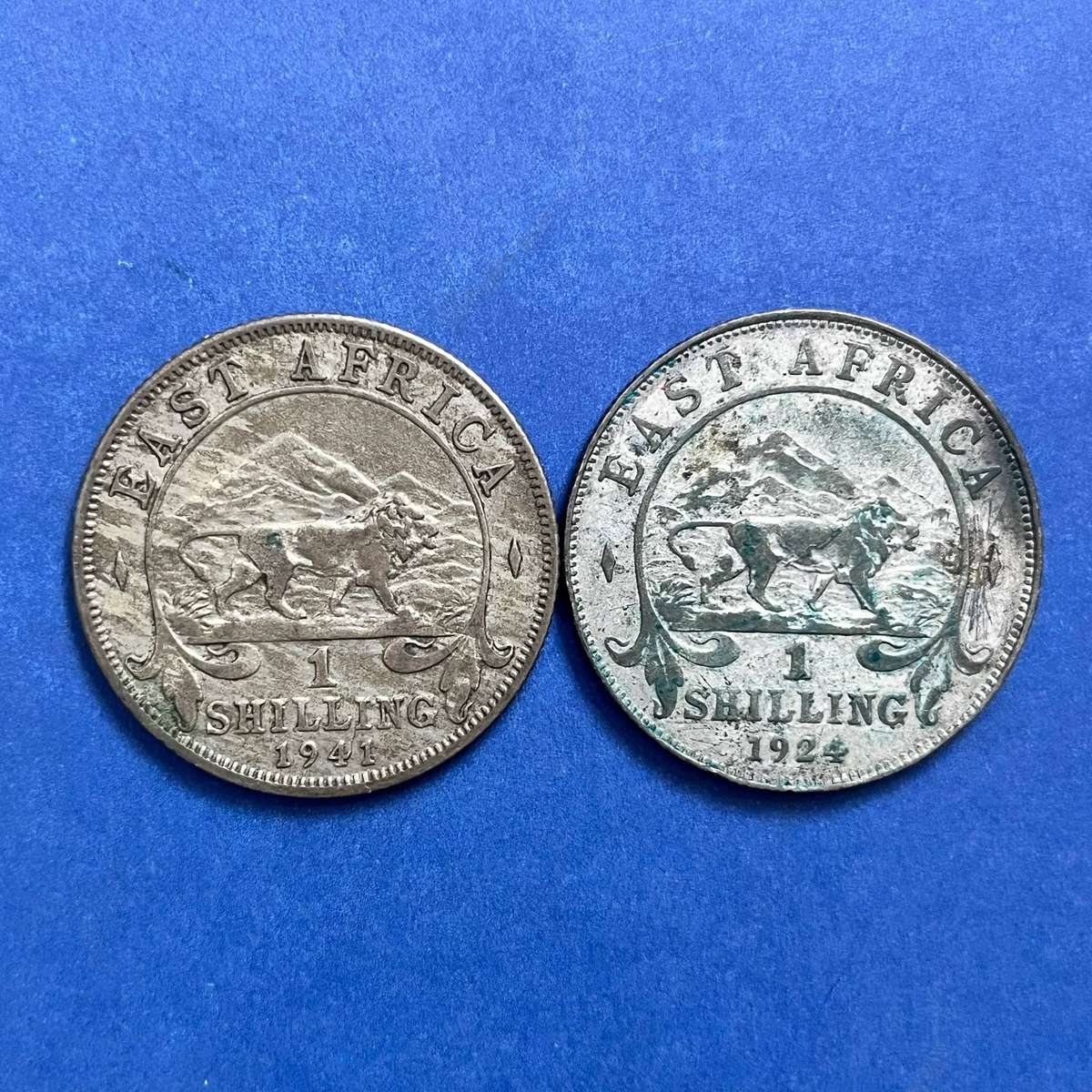  British East Africa / 1924 & 1941 1 Shilling Pair