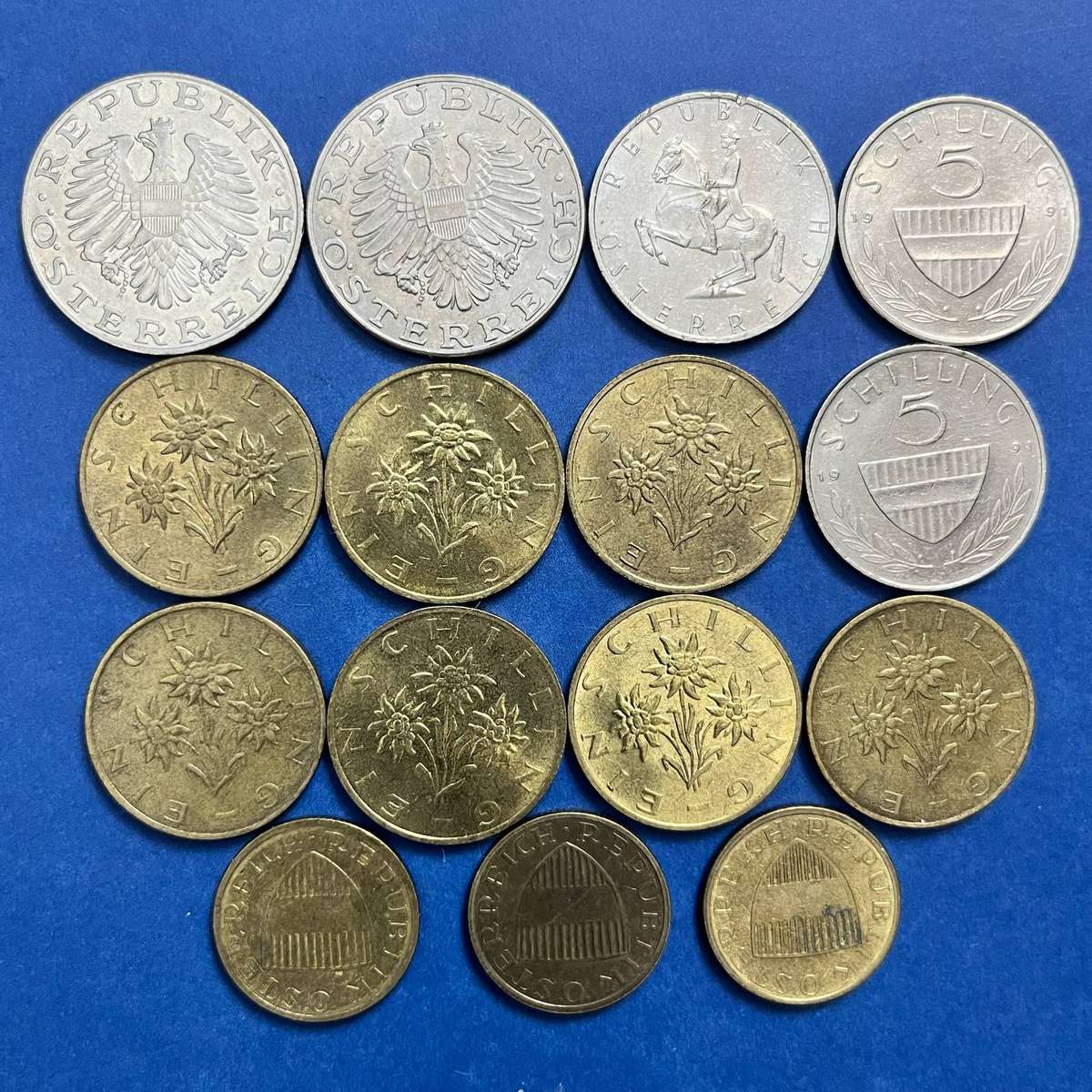  Austria Schilling & Groschen Coin Lot  Mixed Dates Collection