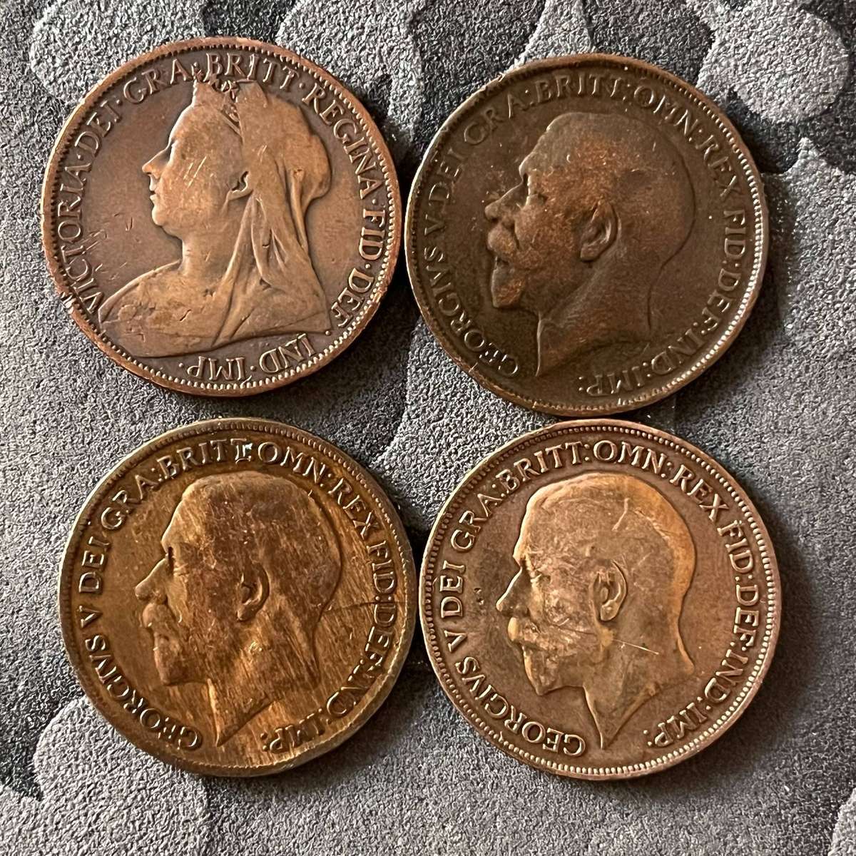 Great Britain 1 Penny Coins  Mixed Dates (18761918)  Victoria, Edward VII & George V