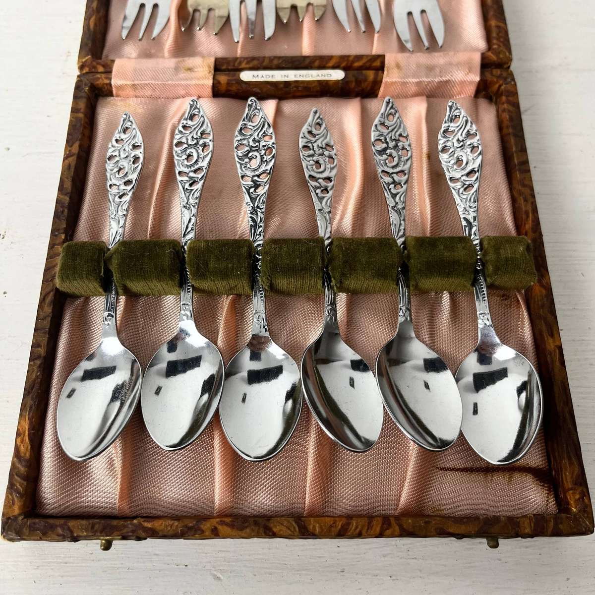  Vintage EPNS Tea Spoon & Pastry Fork Set 12 Piece Made in England