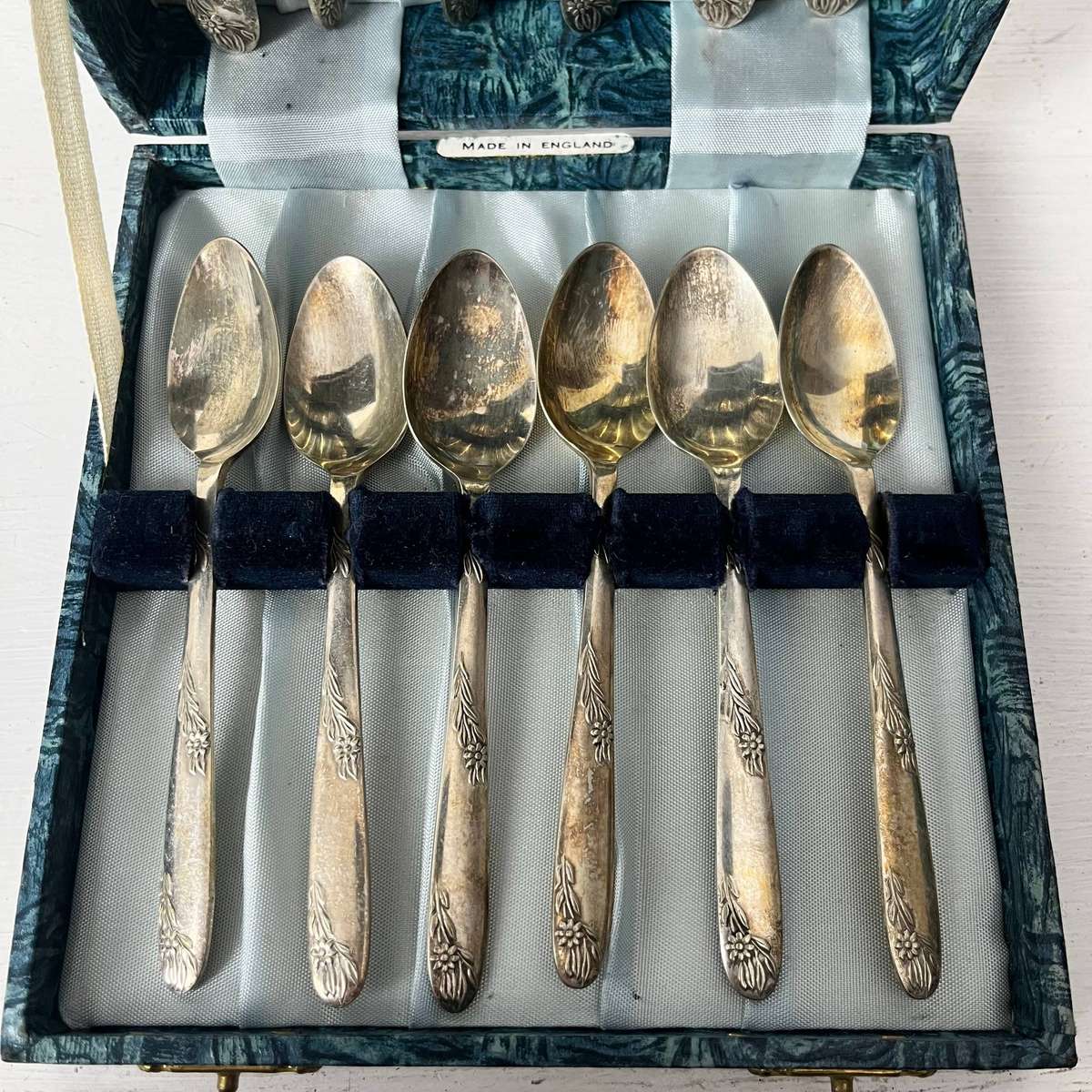  Vintage EPNS Tea Spoon & Pastry Fork Set 12 Piece in Presentation Box