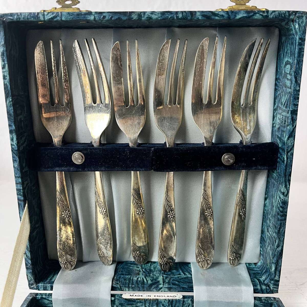  Vintage EPNS Tea Spoon & Pastry Fork Set 12 Piece in Presentation Box
