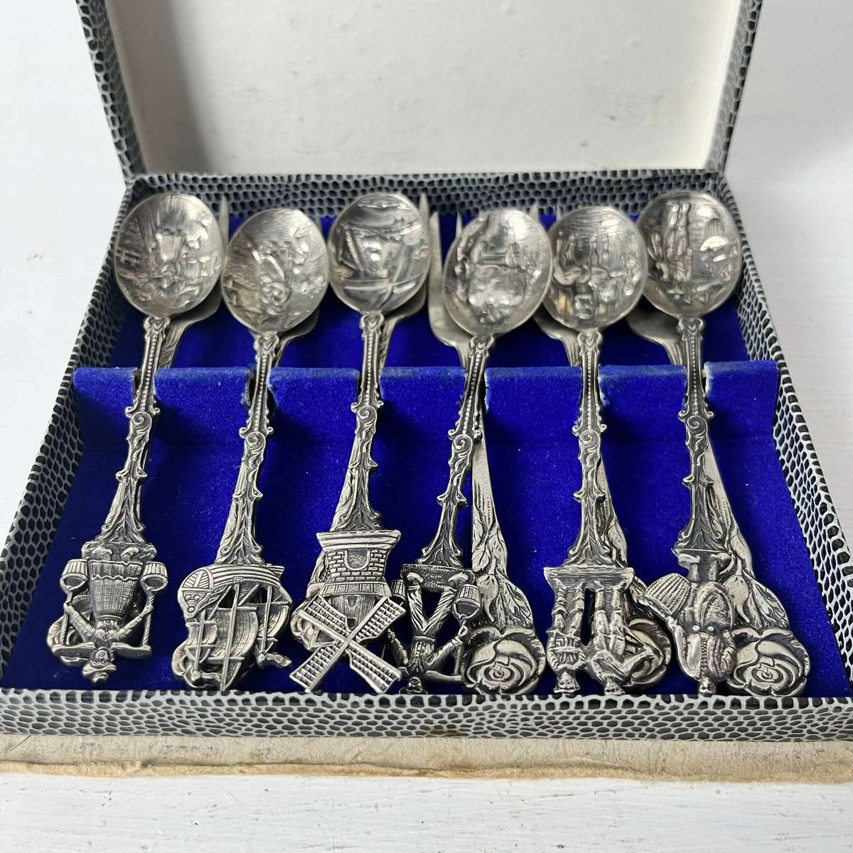  Nickel Silver Dutch Holland Souvenir Cutlery Set 12 Piece