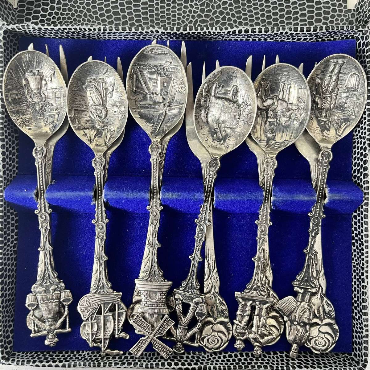  Nickel Silver Dutch Holland Souvenir Cutlery Set 12 Piece