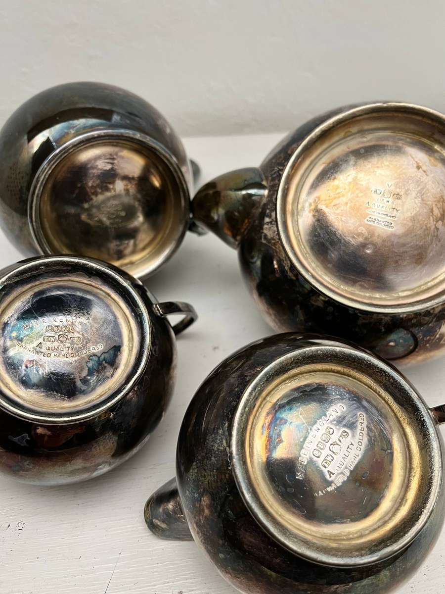  Mappin & Webb Princes Plate 4 Piece Tea Set England A1 Quality Silver Plate
