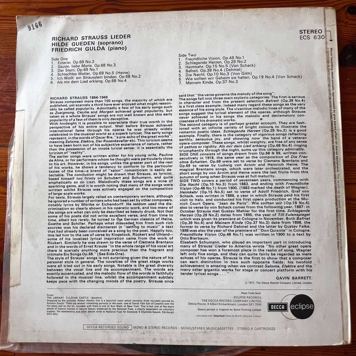Richard Strauss Lieder - Hilde Gueden  | Vinyl LP