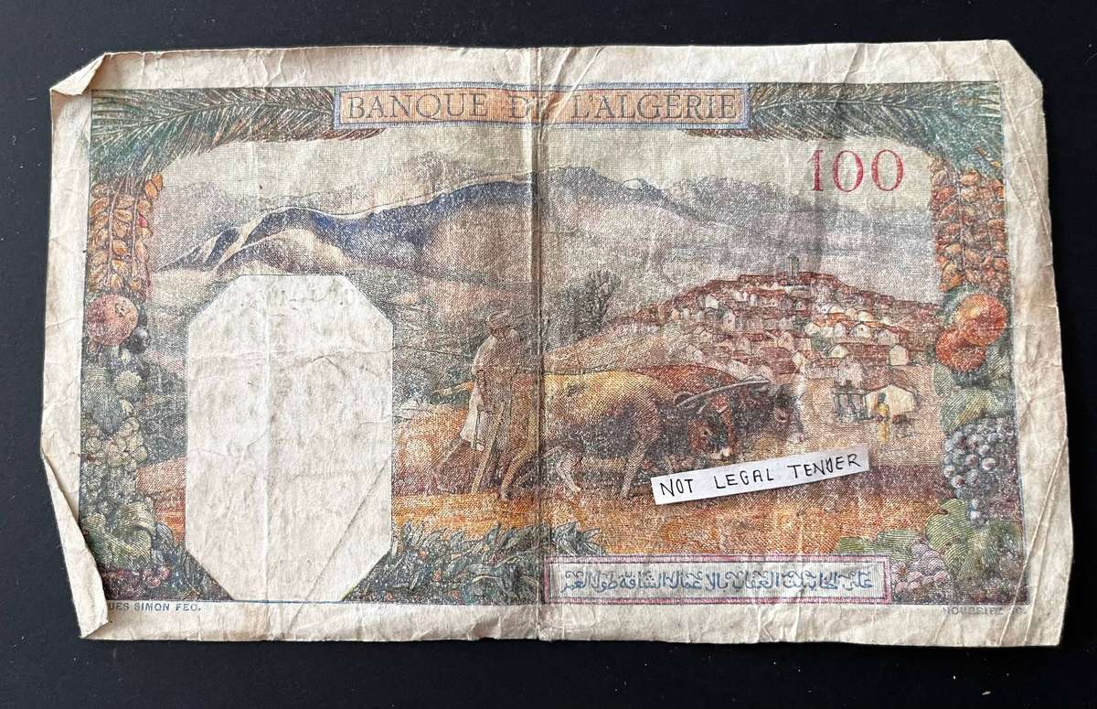 Algeria  100 Francs Banknote | Banque de lAlgérie (1942)