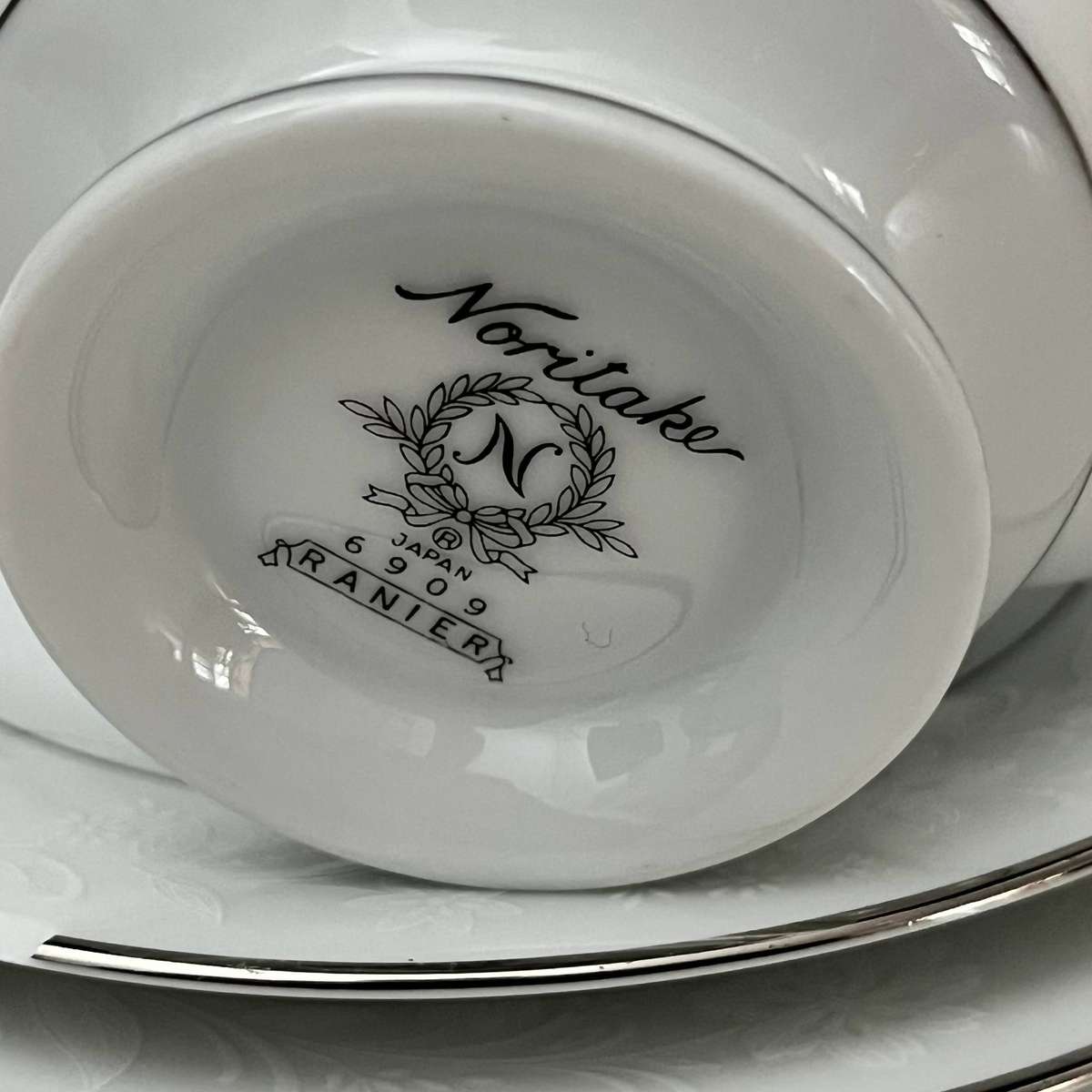  Noritake Ranier 6909 Tea Trio Cup Saucer Side Plate Japan (chipped)