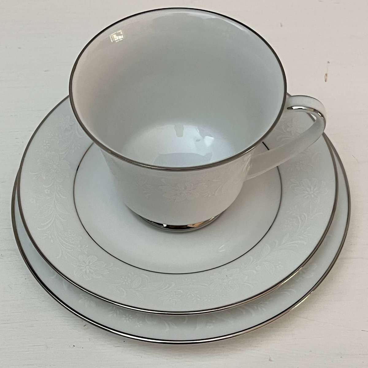  Noritake Ranier 6909 Tea Trio Cup Saucer Side Plate Japan