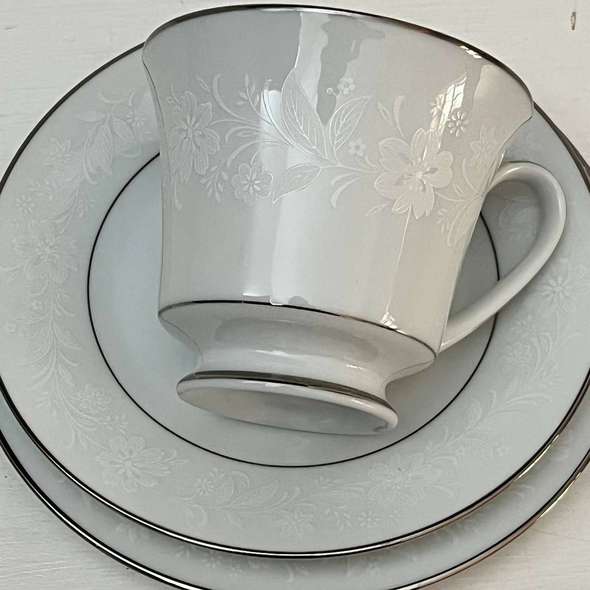  Noritake Ranier 6909 Tea Trio Cup Saucer Side Plate Japan