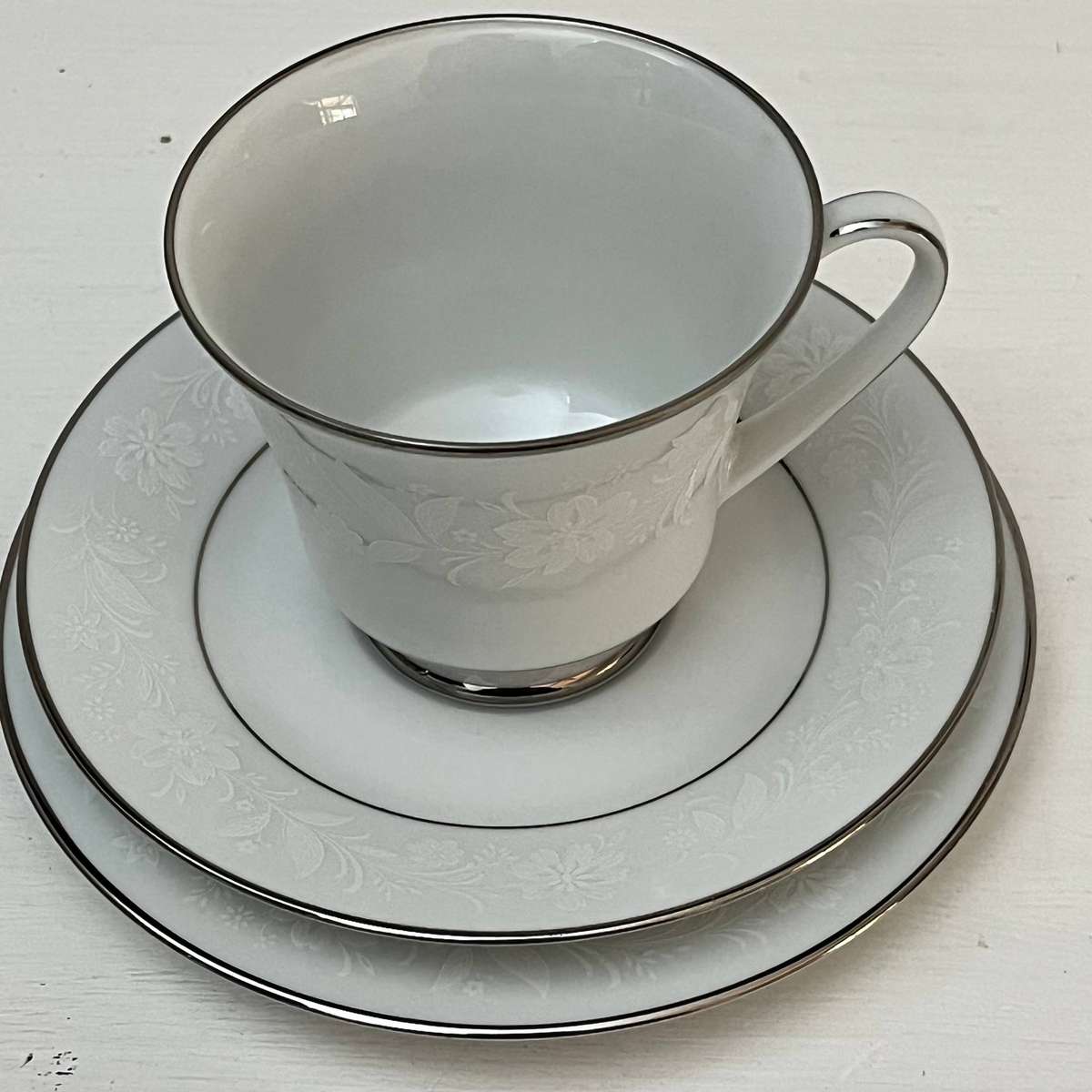  Noritake Ranier 6909 Tea Trio Cup Saucer Side Plate Japan