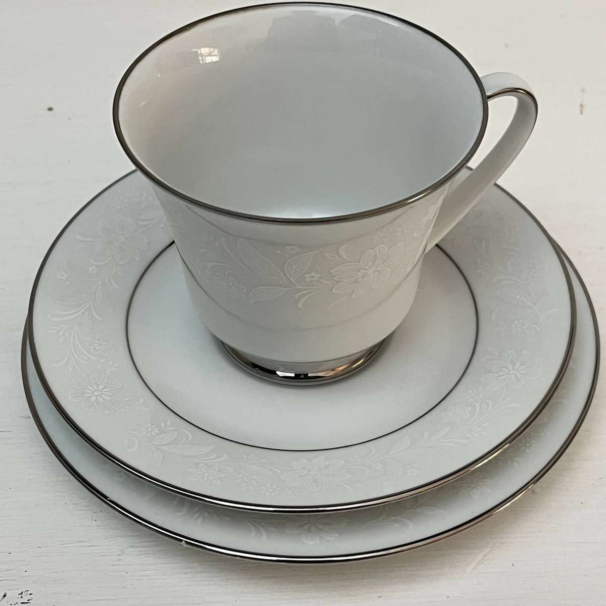  Noritake Ranier 6909 Tea Trio Cup Saucer Side Plate Japan