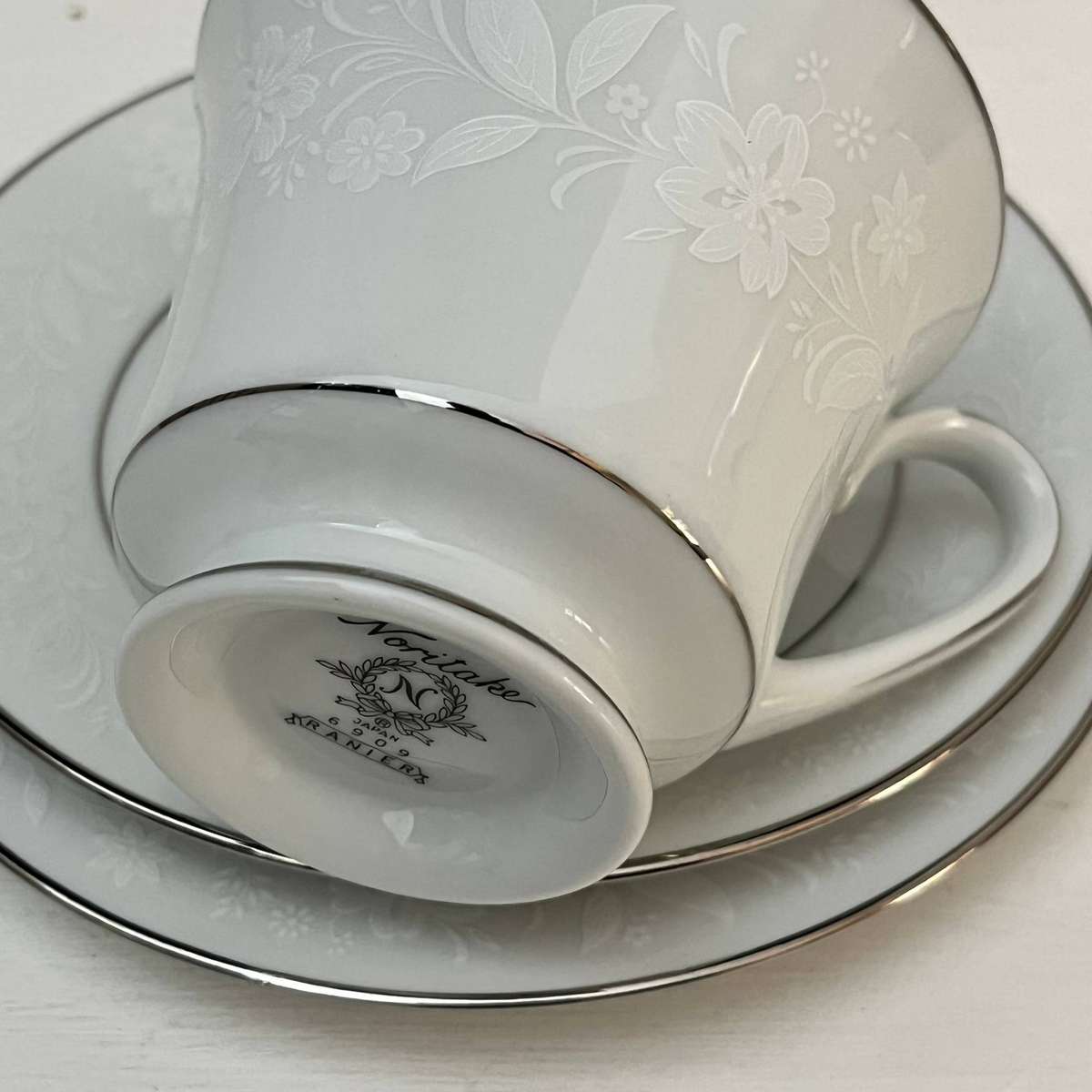  Noritake Ranier 6909 Tea Trio Cup Saucer Side Plate Japan