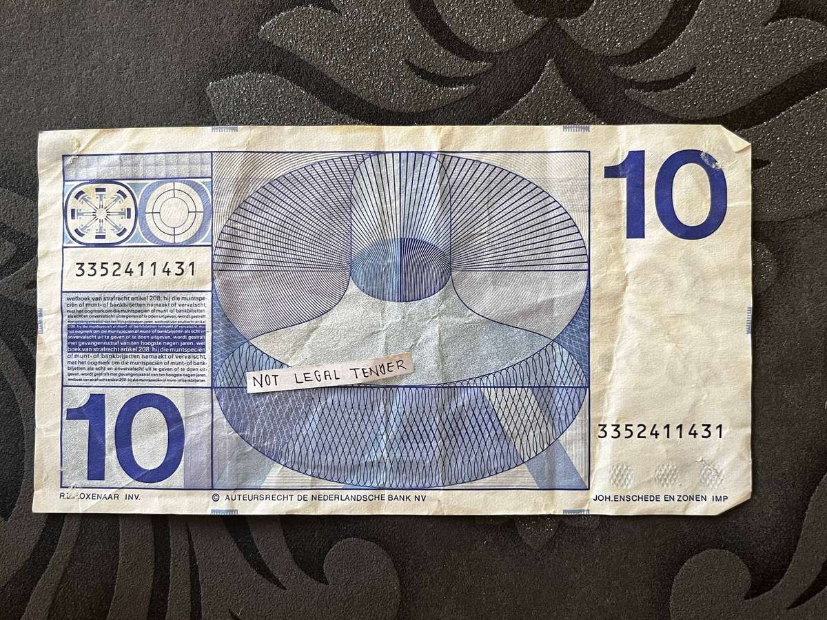  Netherlands 10 Gulden Banknote  1968 Issue
