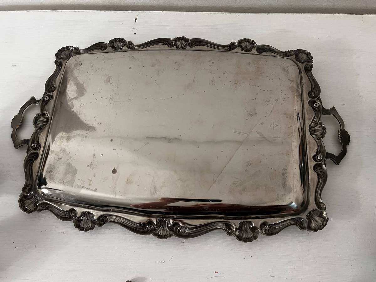 Silver-Plated Tea & Coffee Set with Tray