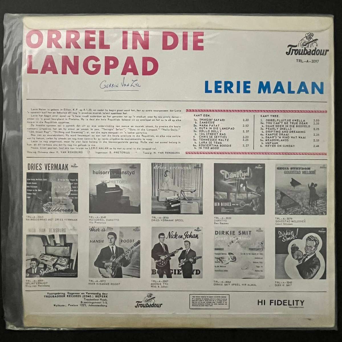 Lerie Malan  Orrel in die Langpad | Vinyl LP