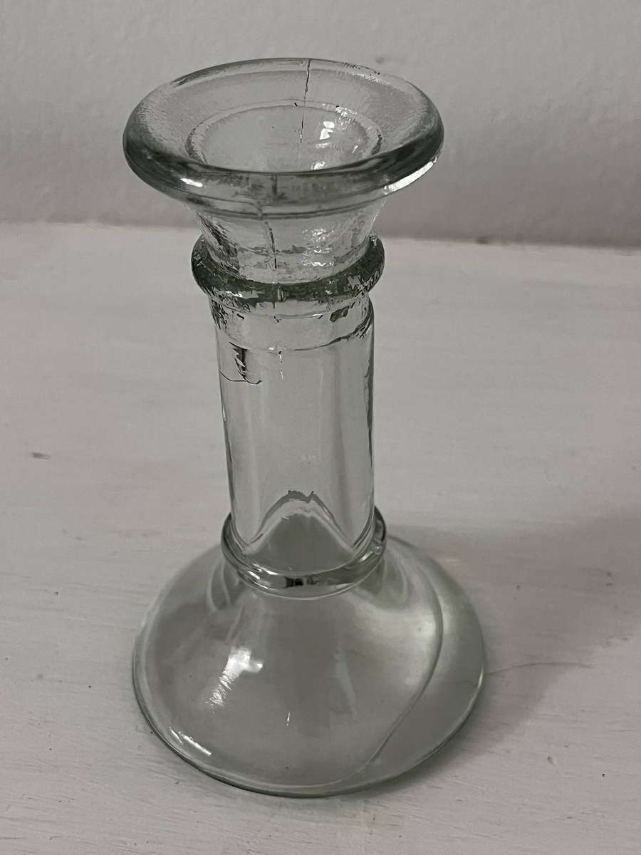 Glass Candlestick & Tealight Holder Set  5 Pieces (3 Tall, 2 Small)