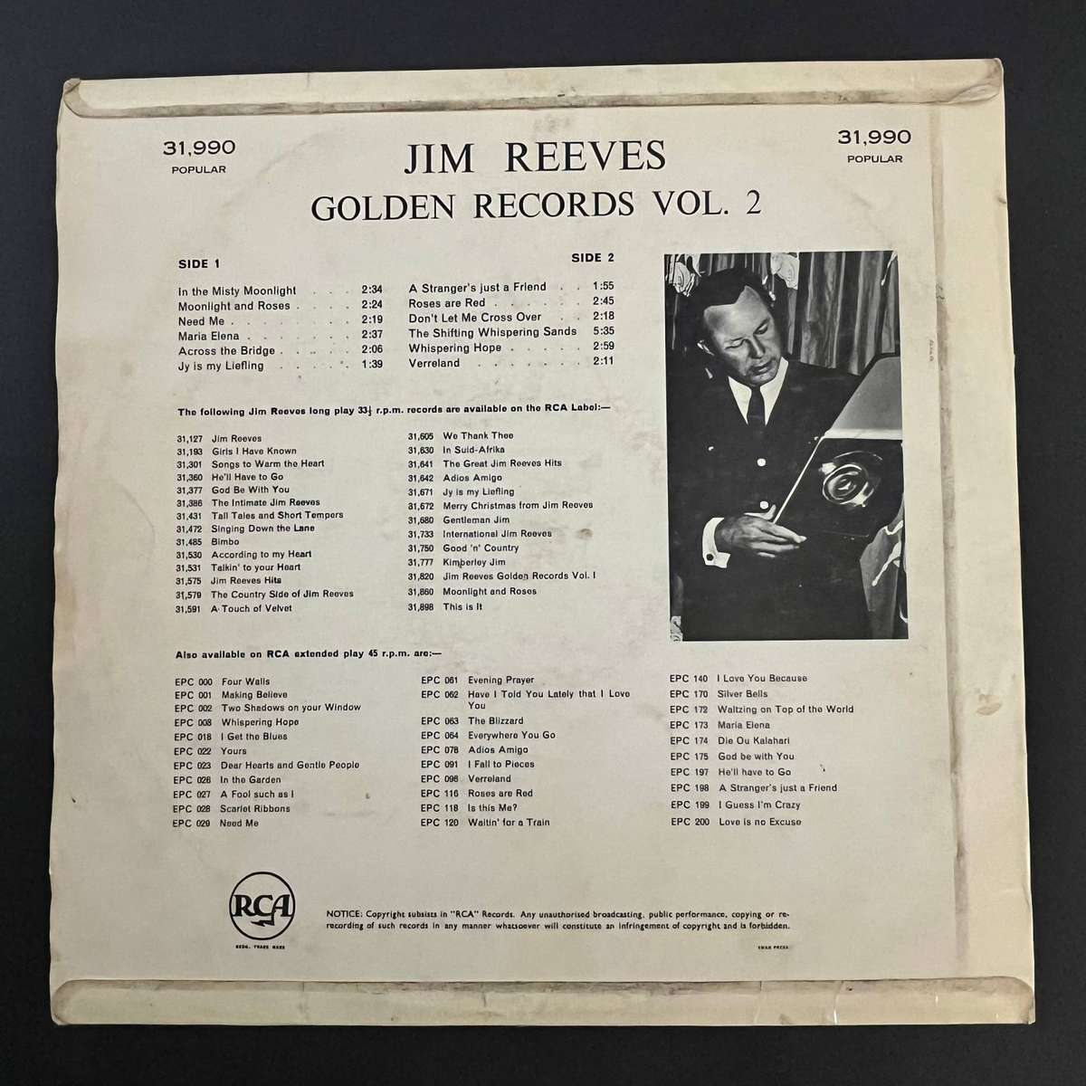 Jim Reeves Golden Records Volume 1 & 2 | Vinyl LP