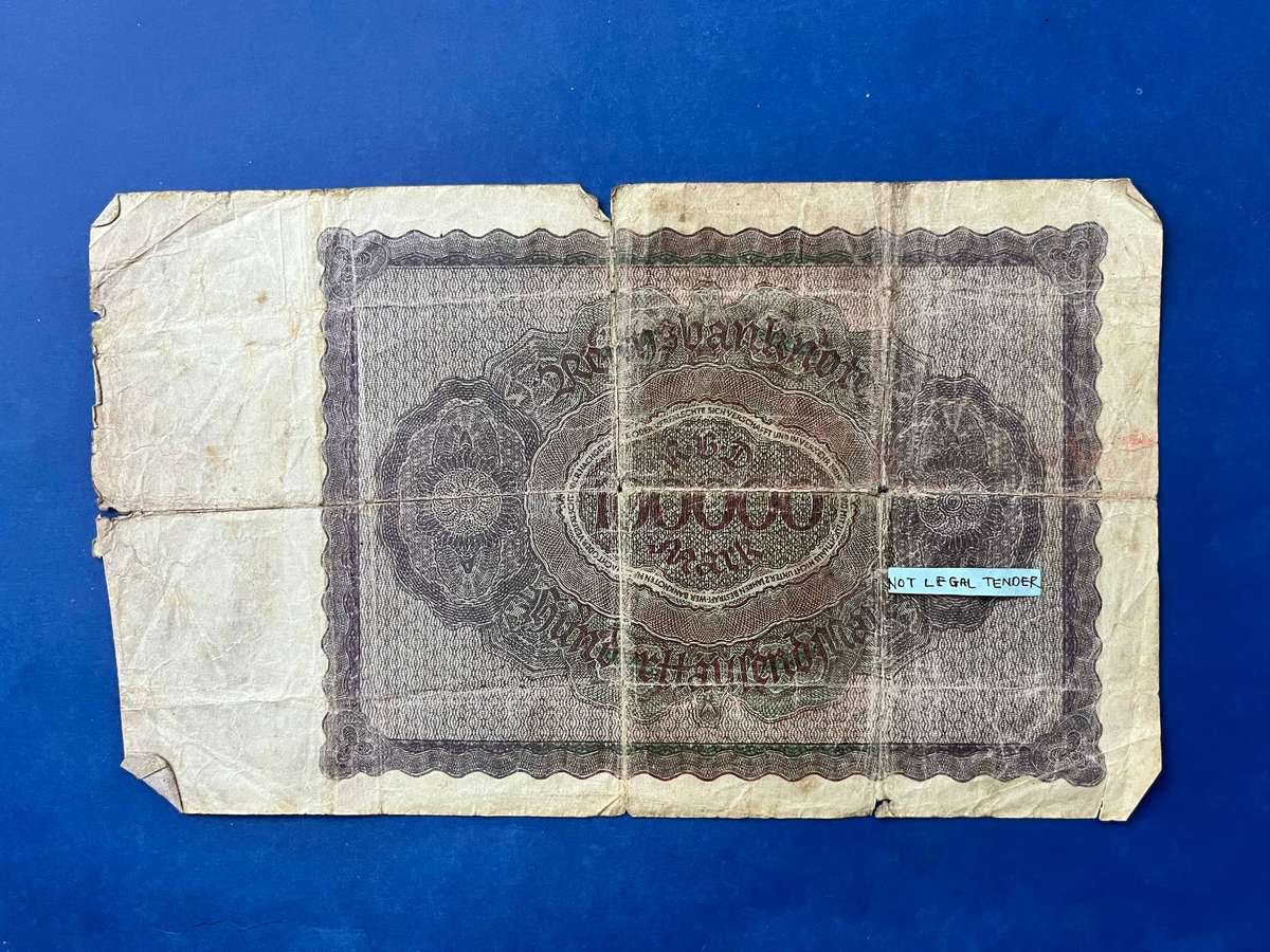Germany 100,000 Mark Reichsbanknote Hyperinflation Issue 1923 Banknote