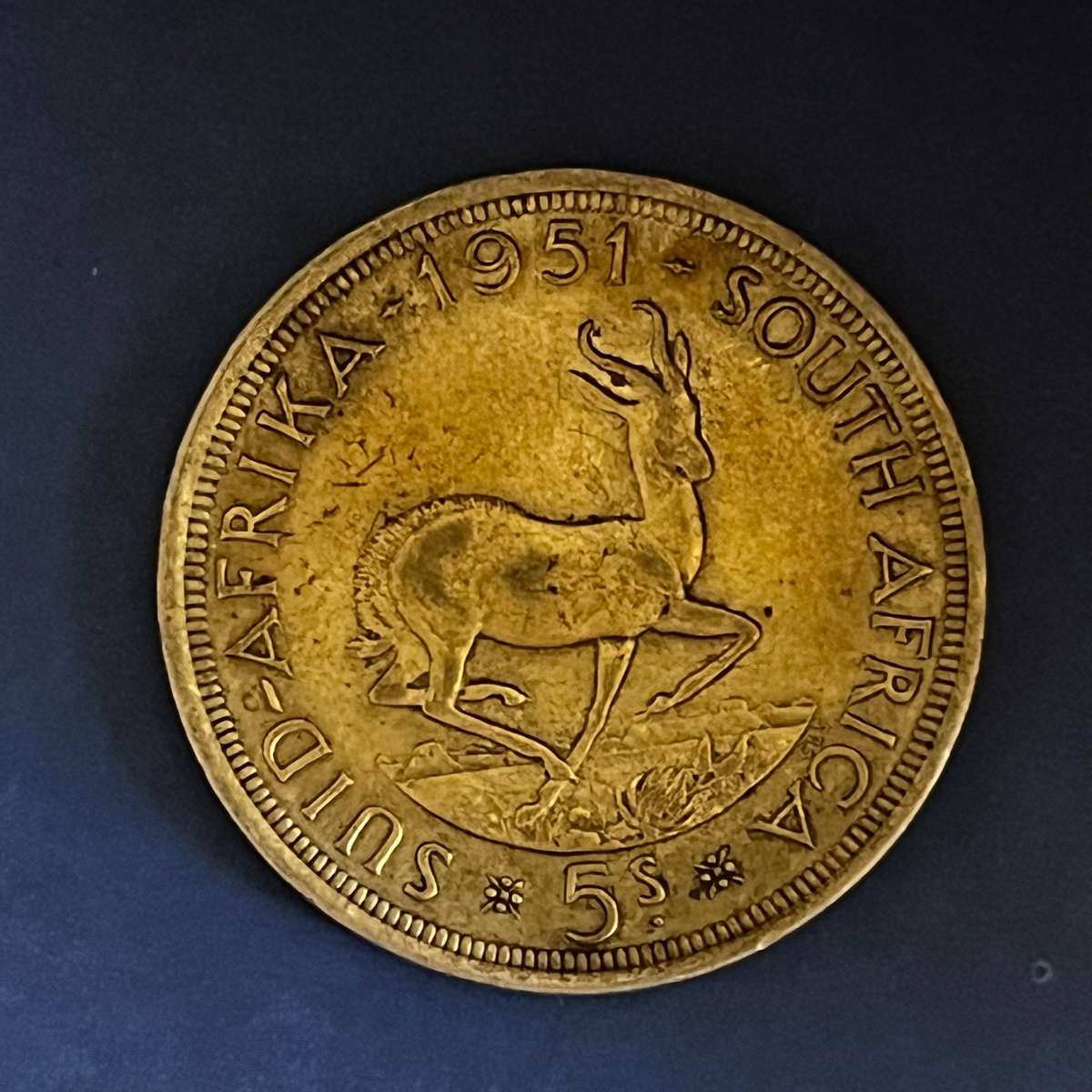  South Africa 5 Shillings 1951  George VI  Silver (.500)