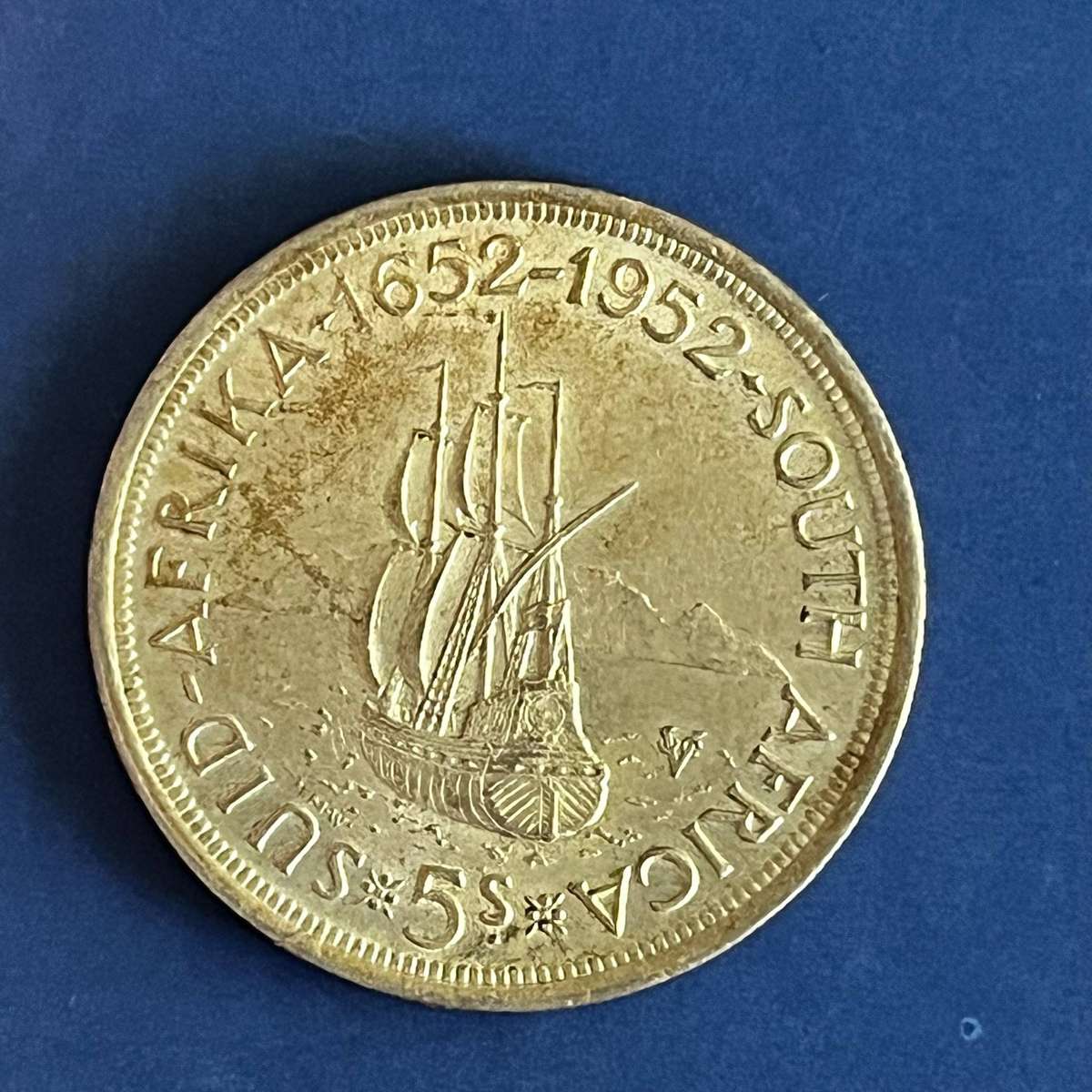  South Africa 5 Shillings (Crown)  1952 Van Riebeeck Commemorative