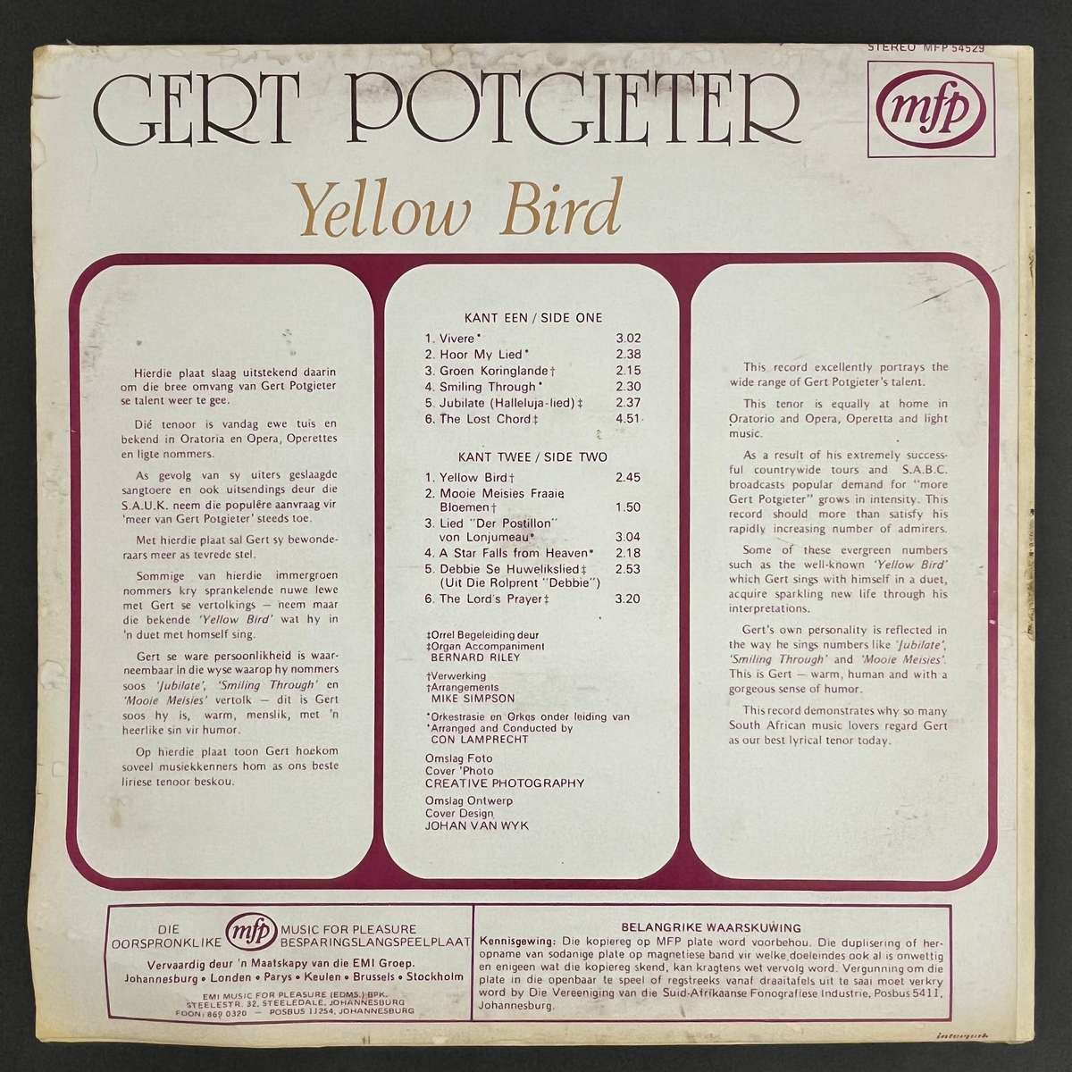 Gert Potgieter - Yellow Bird | Vinyl LP