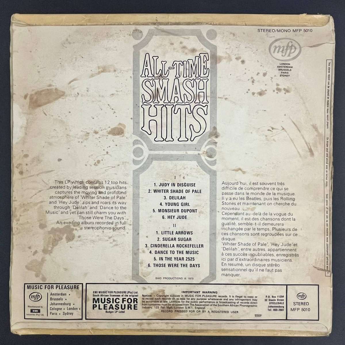 All-Time Smash Hits - MFP Pop Classics Compilation | Vinyl LP