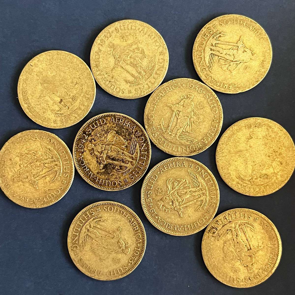  South African 1 Shilling Silver Coin Lot  80% Silver  Early Issues