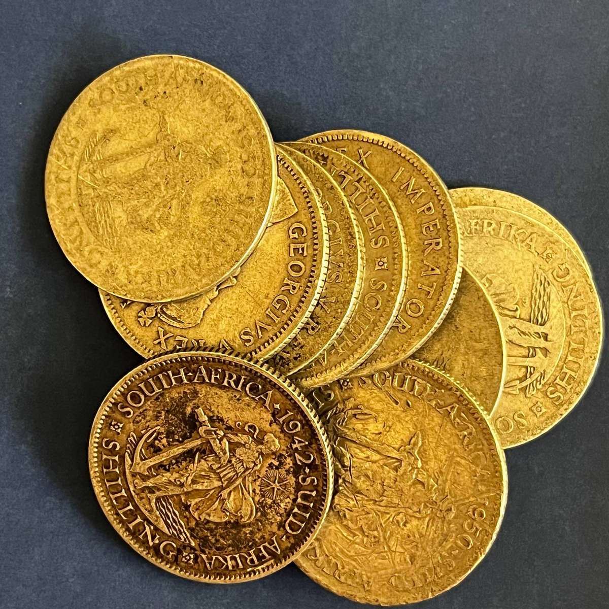  South African 1 Shilling Silver Coin Lot  80% Silver  Early Issues