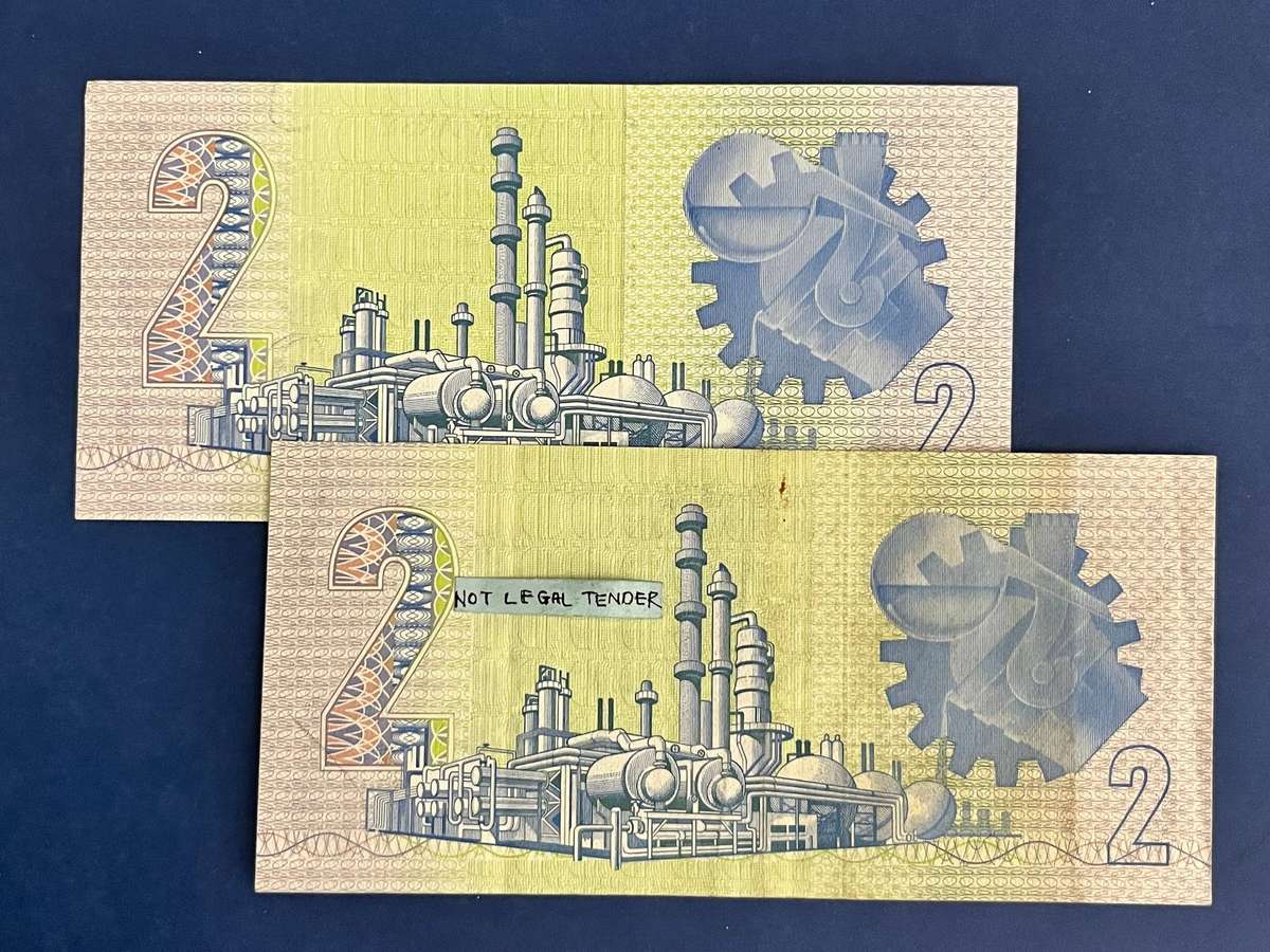 2 Rand Banknote Pair G.P.C. de Kock