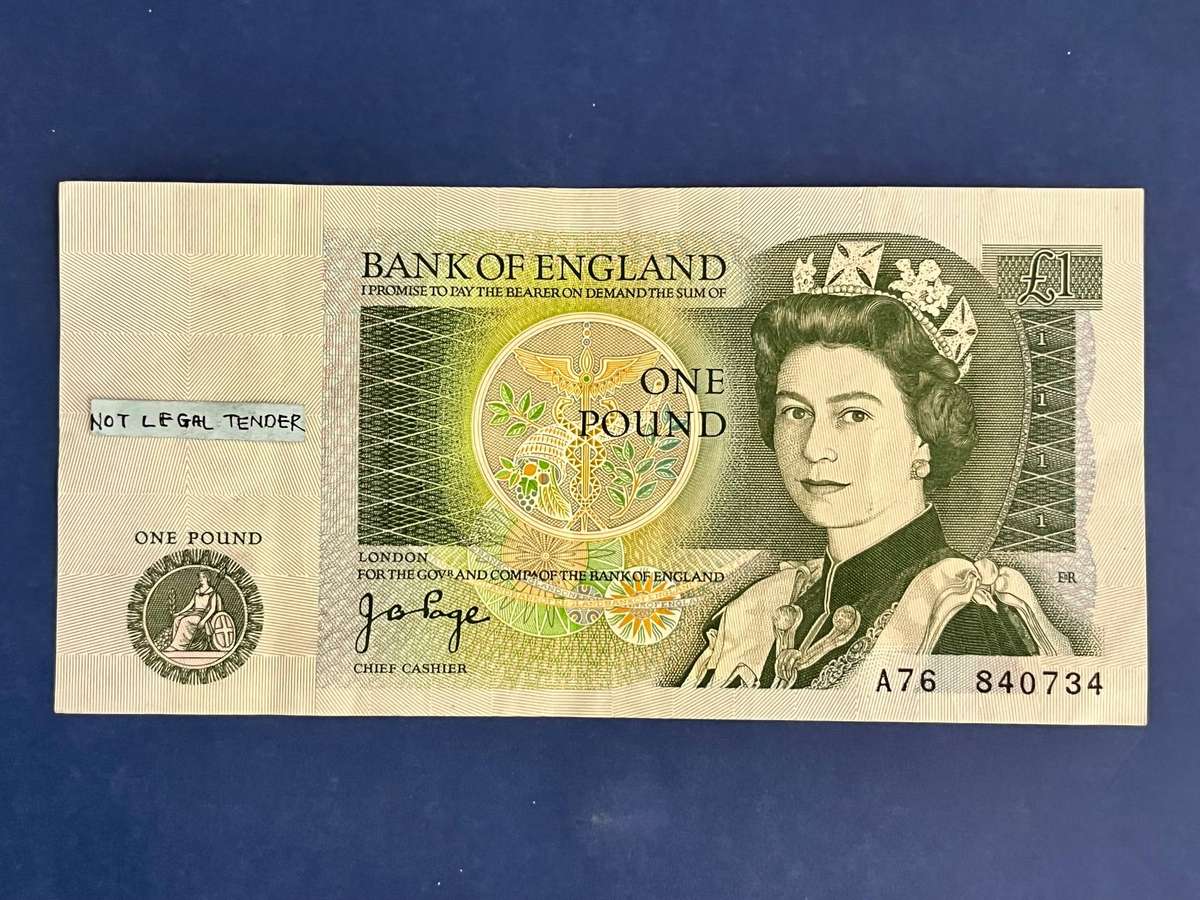 One Pound Banknote Chief Cashier J.B. Page