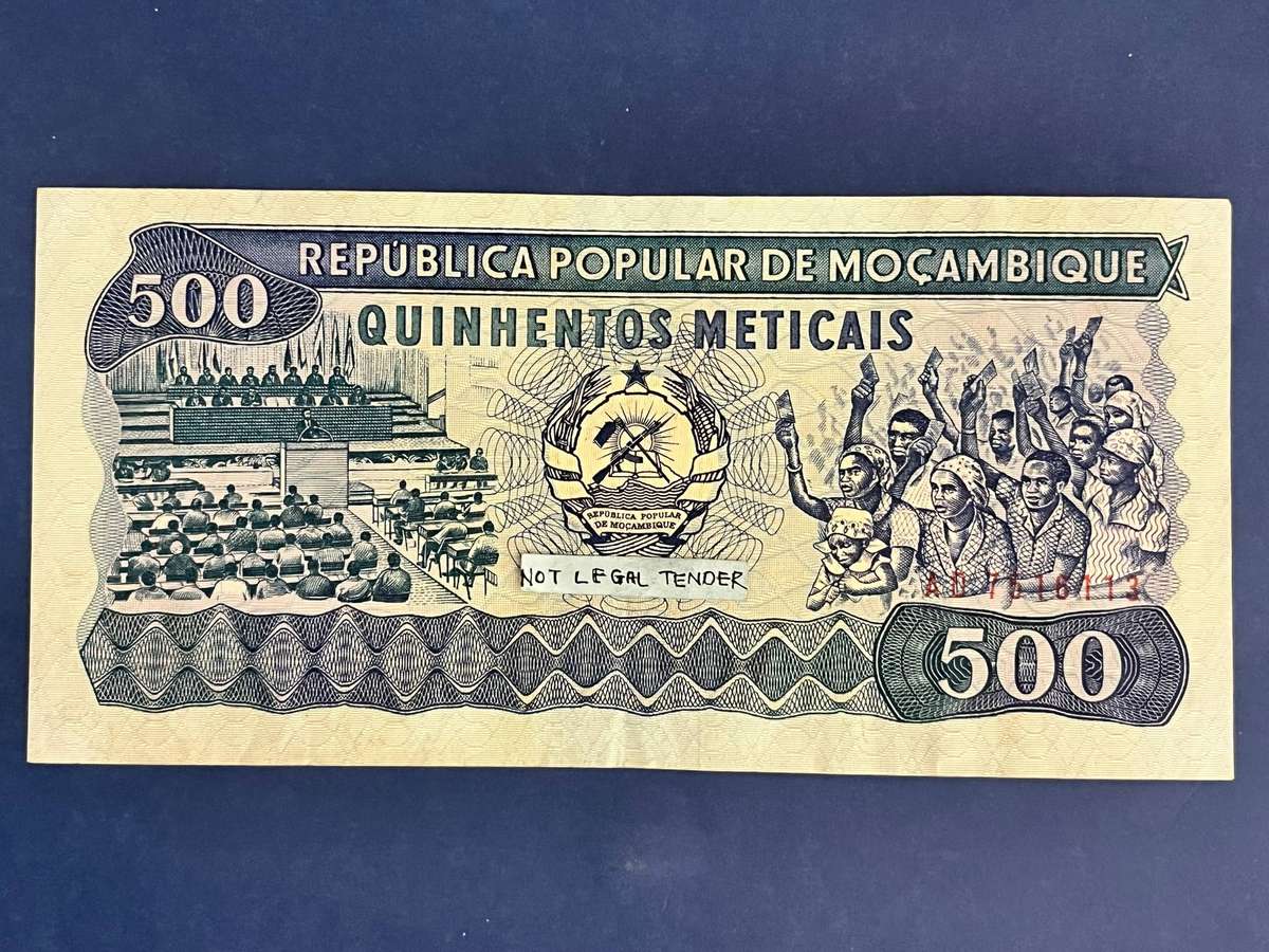 500 Meticais Republica Popular de Mocambique Banknote