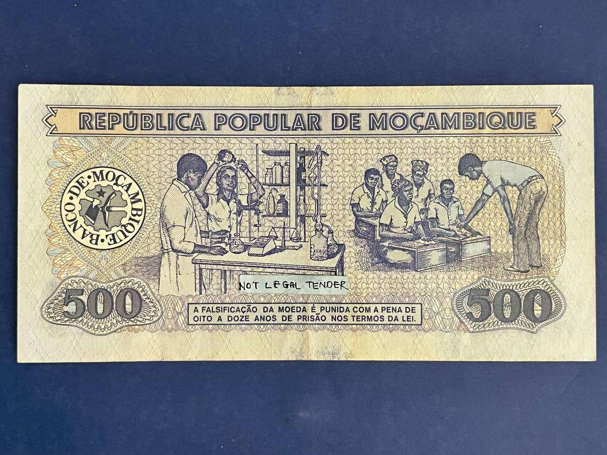 500 Meticais Republica Popular de Mocambique Banknote