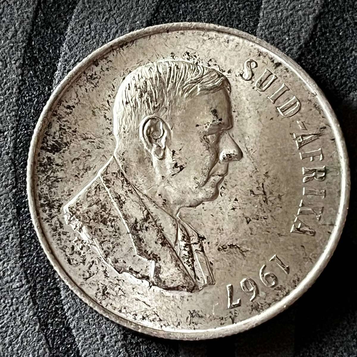  South Africa  1 Rand 1967 | Silver (.800) | Springbok