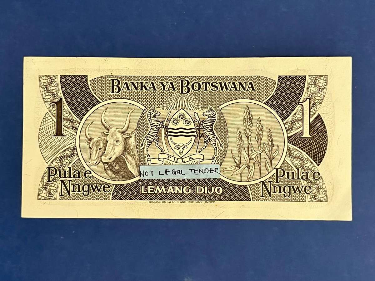 1 Pula Bank of Botswana Governor Upkong Banknote