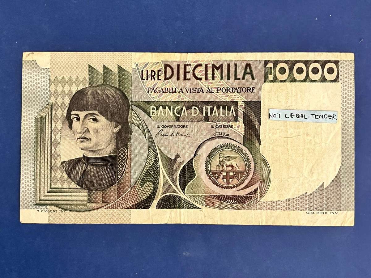 10,000 Lire Banca d'Italia Banknote