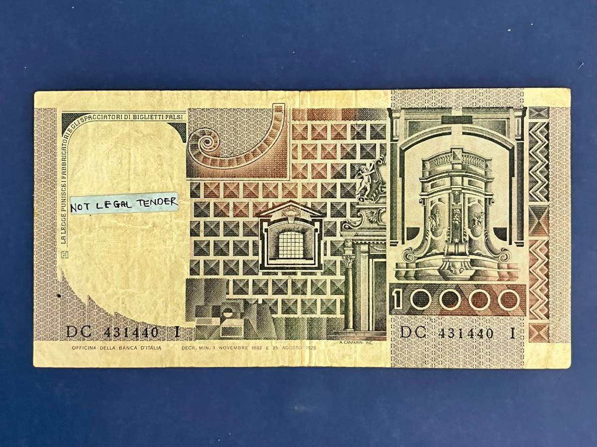 10,000 Lire Banca d'Italia Banknote