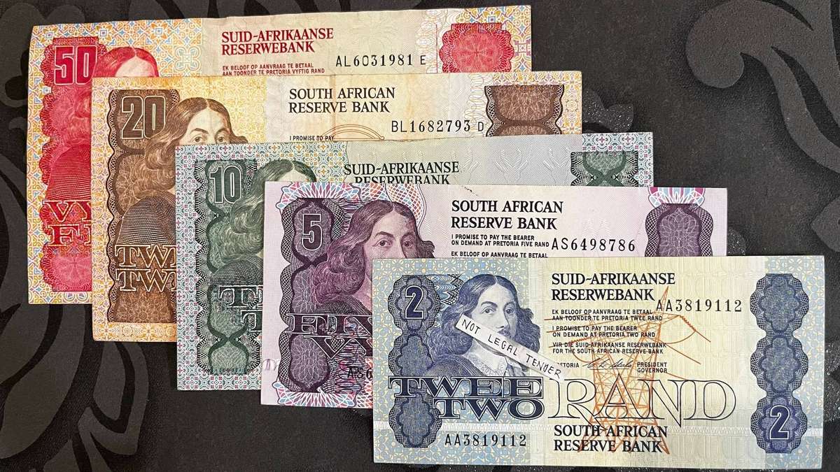 Banknote Set  2, 5, 10, 20 & 50 Rand