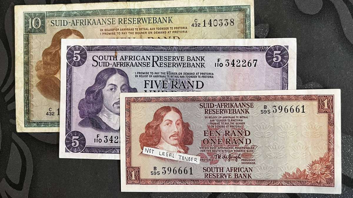 South Africa Banknote Set  1 Rand, 5 Rand & 10 Rand