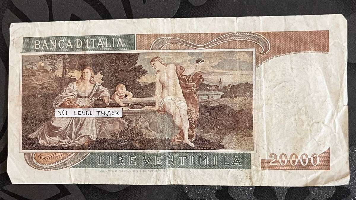 Italy 20,000 Lire  Banca dItalia  Ventimila Lire