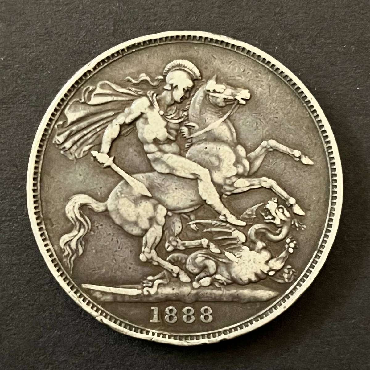  Great Britain 1888 Queen Victoria Sterling Silver Crown (138 Years Old)