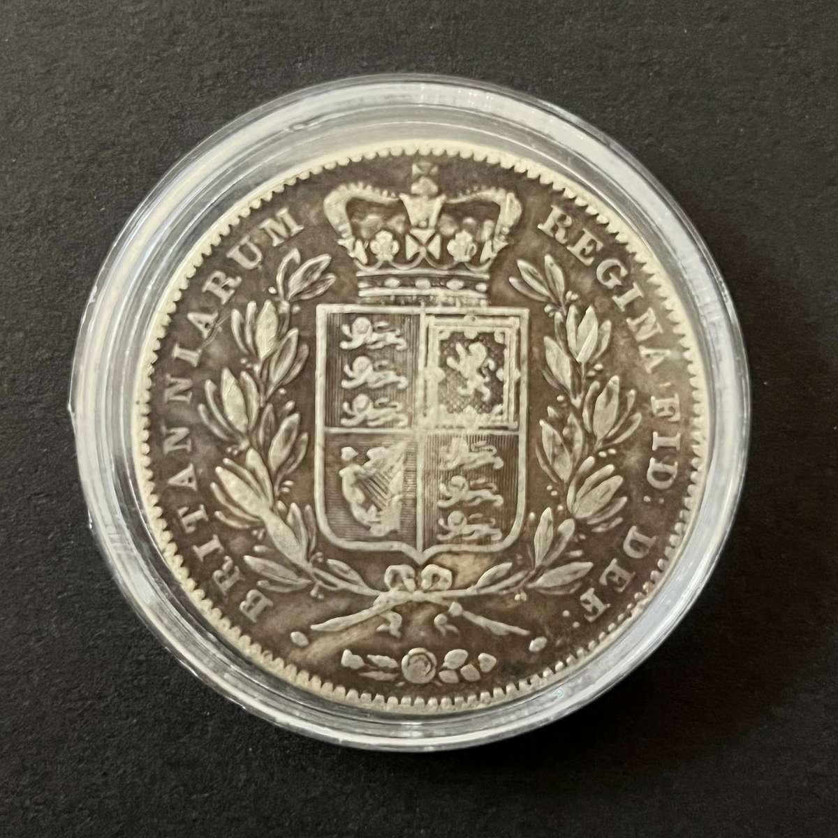  Great Britain 1844 Queen Victoria Young Head Sterling Silver Crown (182 Years Old)