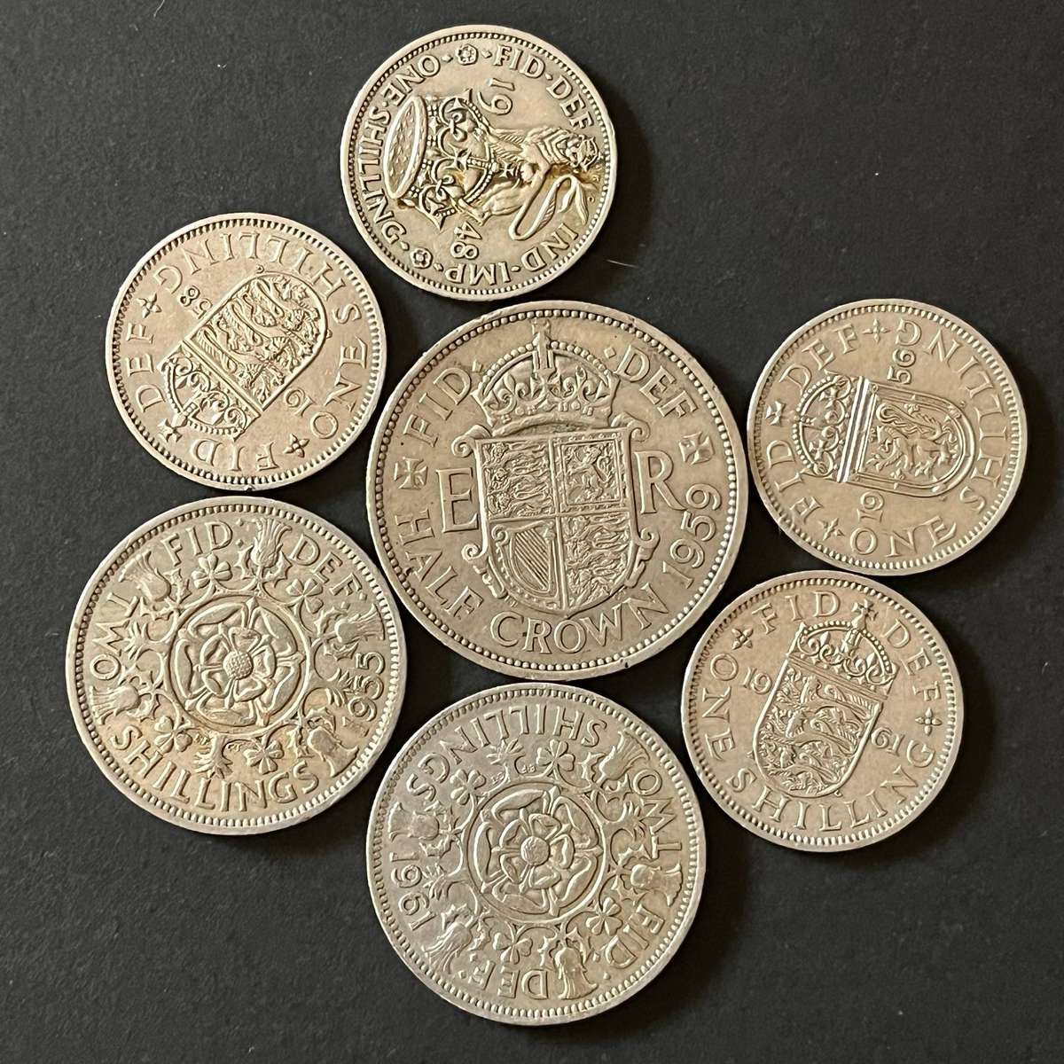  British Pre-Decimal Coin Lot  Half Crown & Shillings | Mixed Dates
