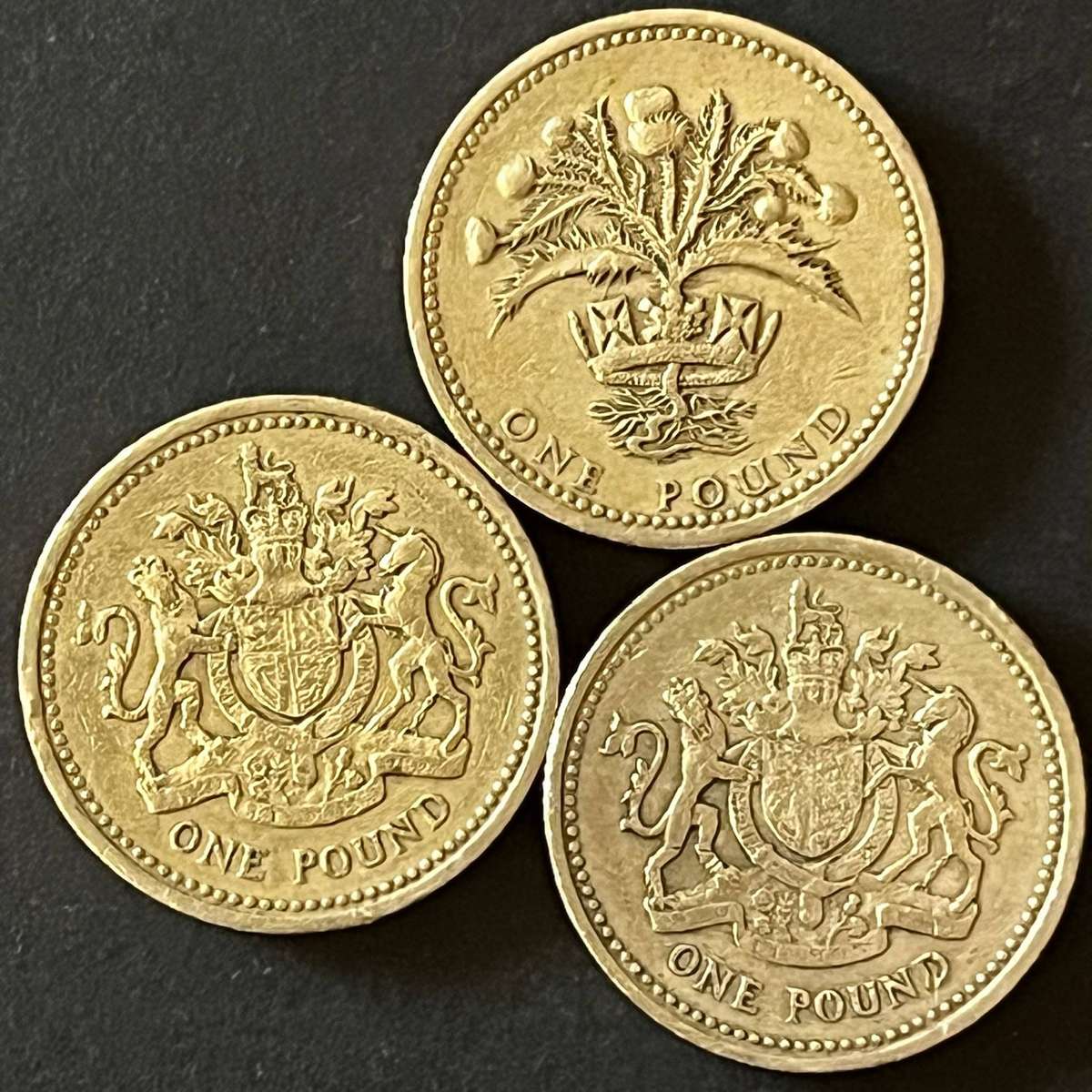  United Kingdom One Pound Coins  Mixed Designs
