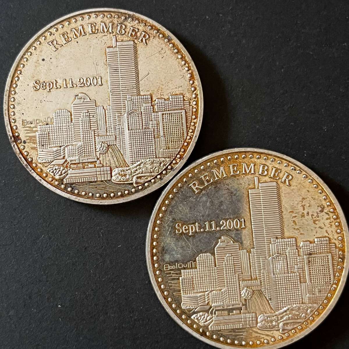  2x Remember Sept. 11, 2001 Commemorative Medallions | Statue of Liberty Design