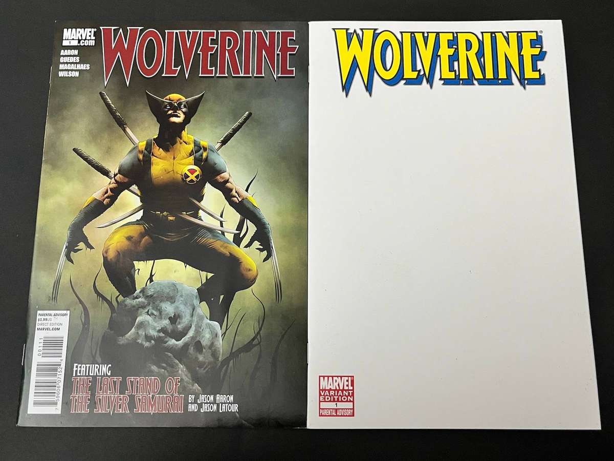  Wolverine #1 Comic Set  Regular Cover & Blank Variant Cover  Marvel Comics