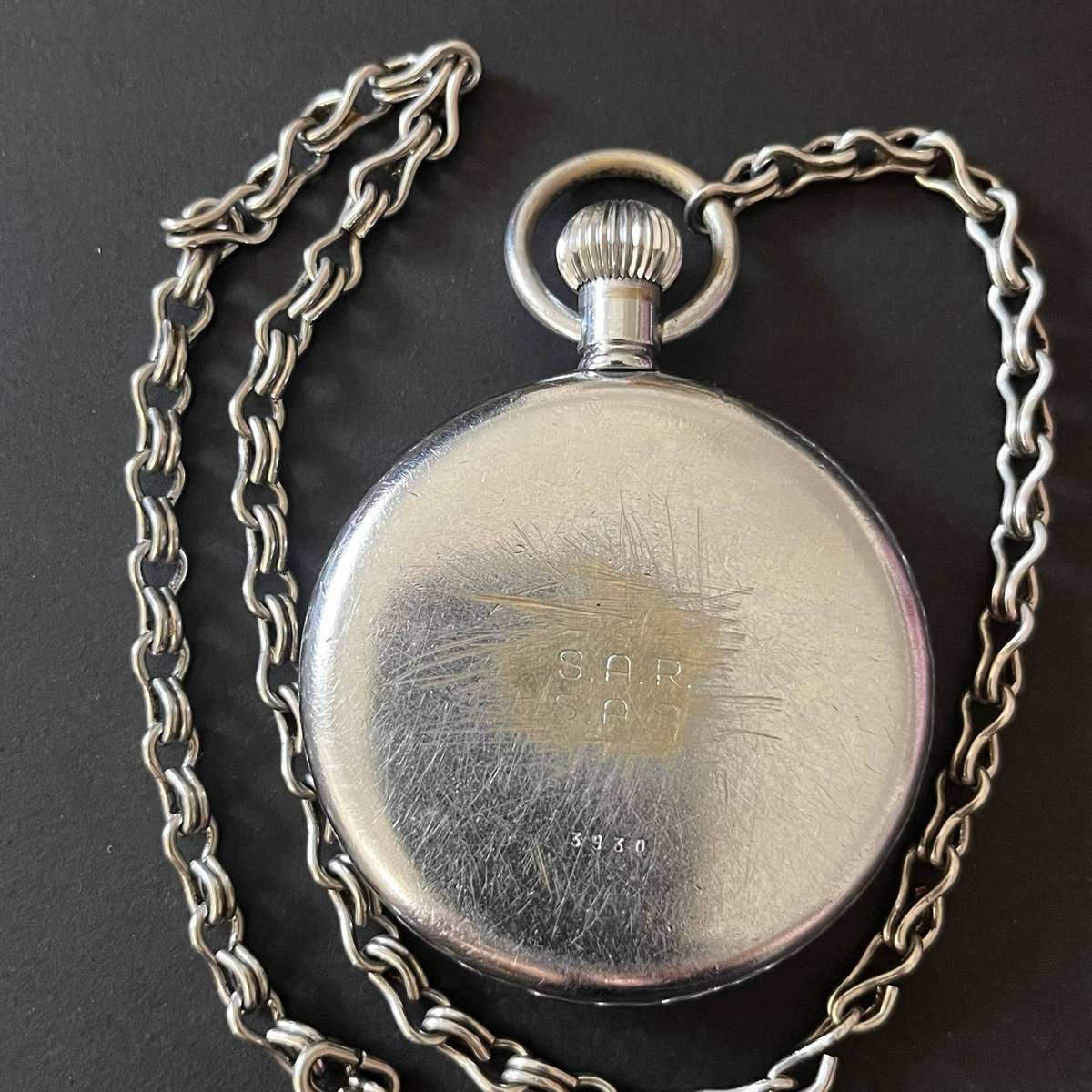  Vintage Rotary Pocket Watch  Swiss Made  With Chain