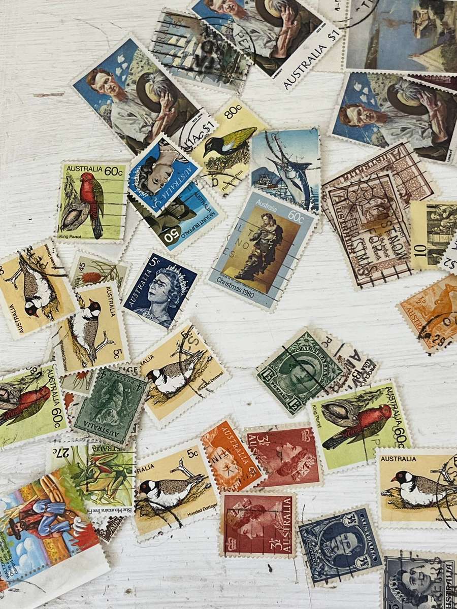 Large Australian Stamp Mix  Birds, Wildlife, Ships & More