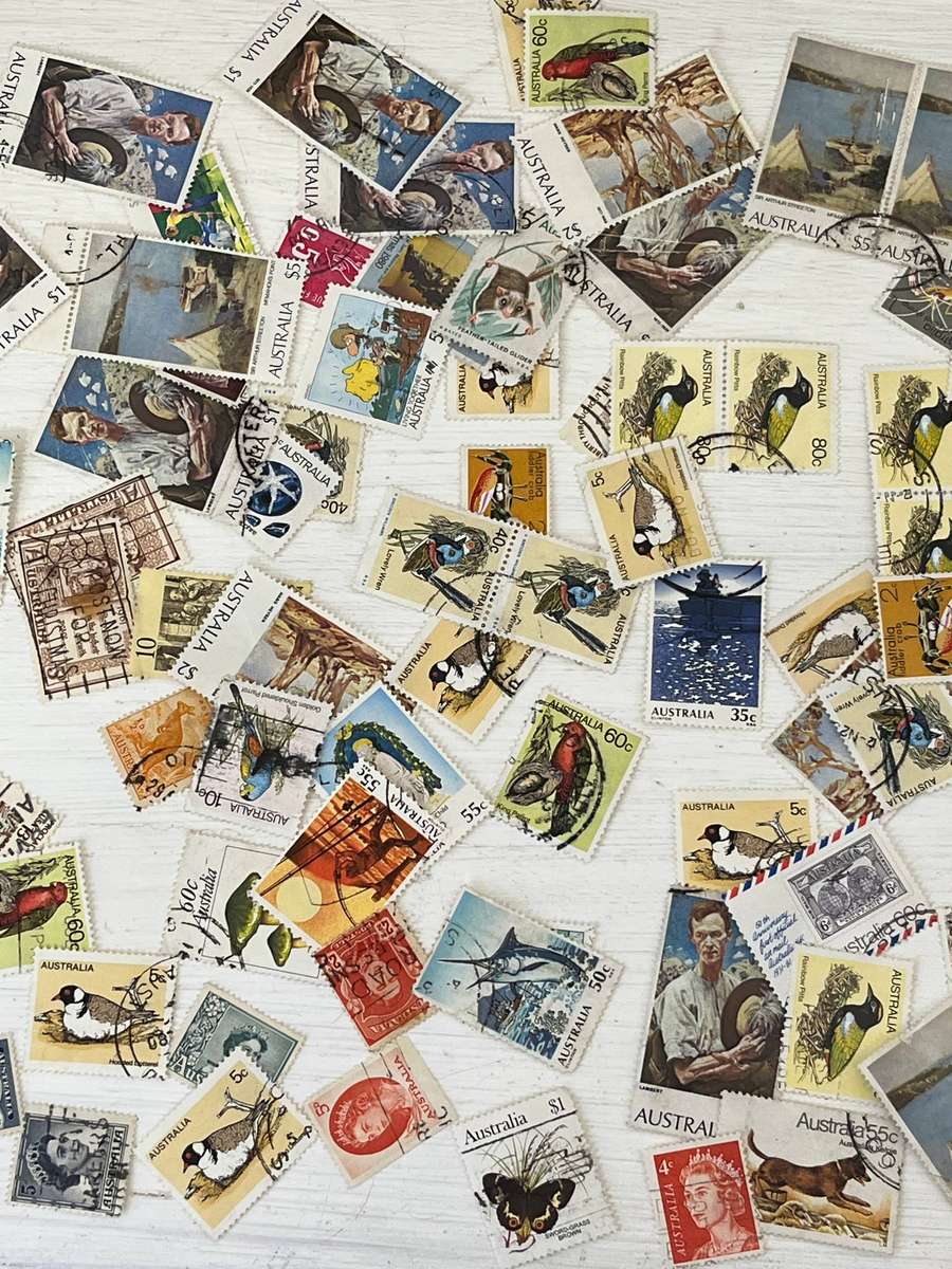 Large Australian Stamp Mix  Birds, Wildlife, Ships & More